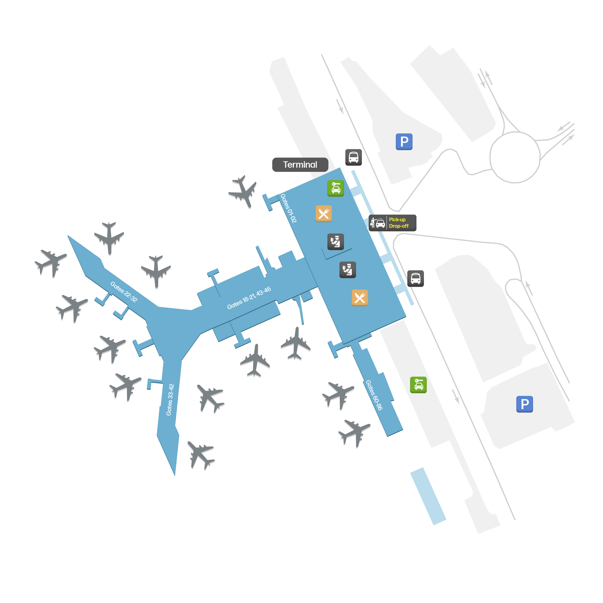 Map Of EuroAirport Basel Mulhouse Freiburg BSL Terminal Map 