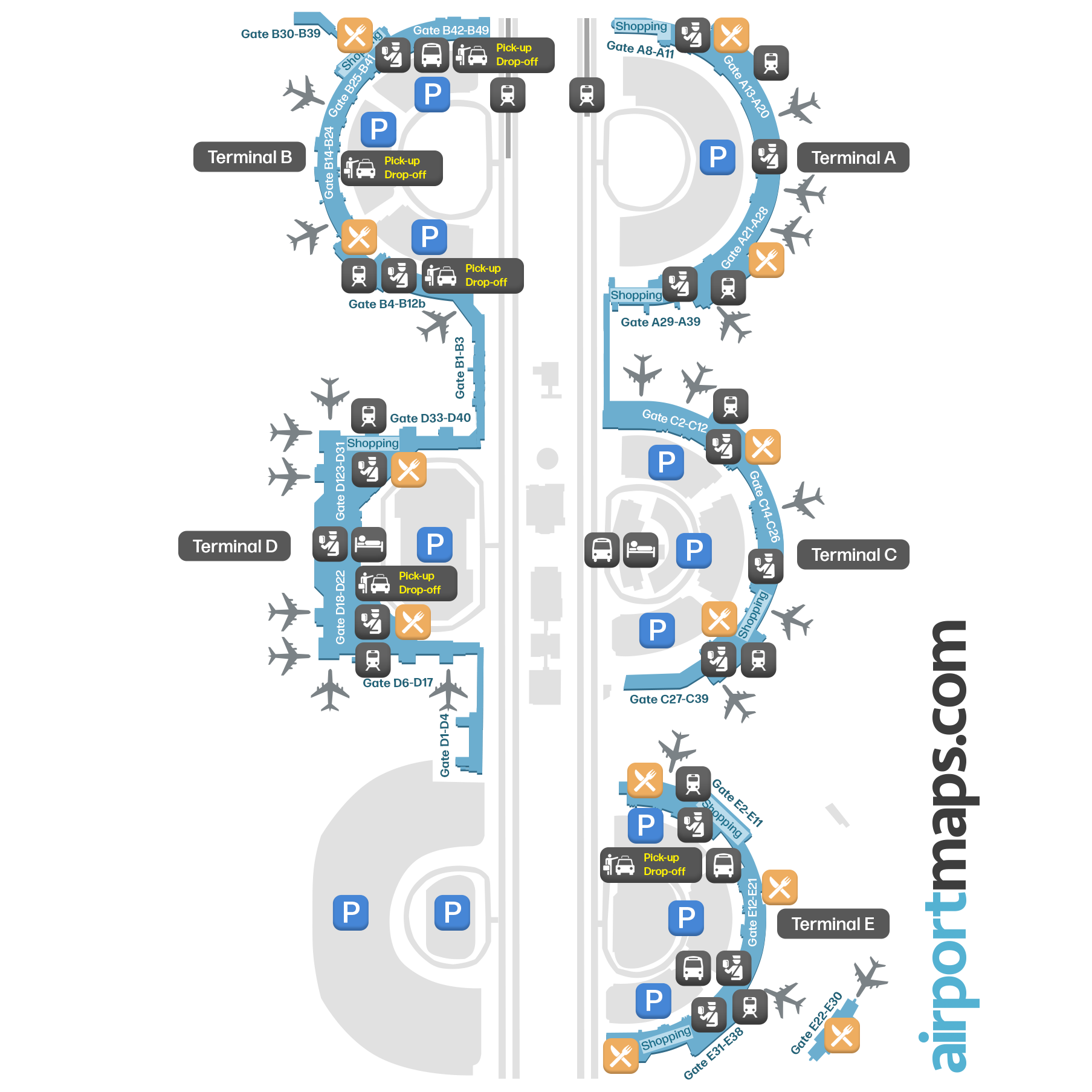 Forth Worth International Airport, United States map