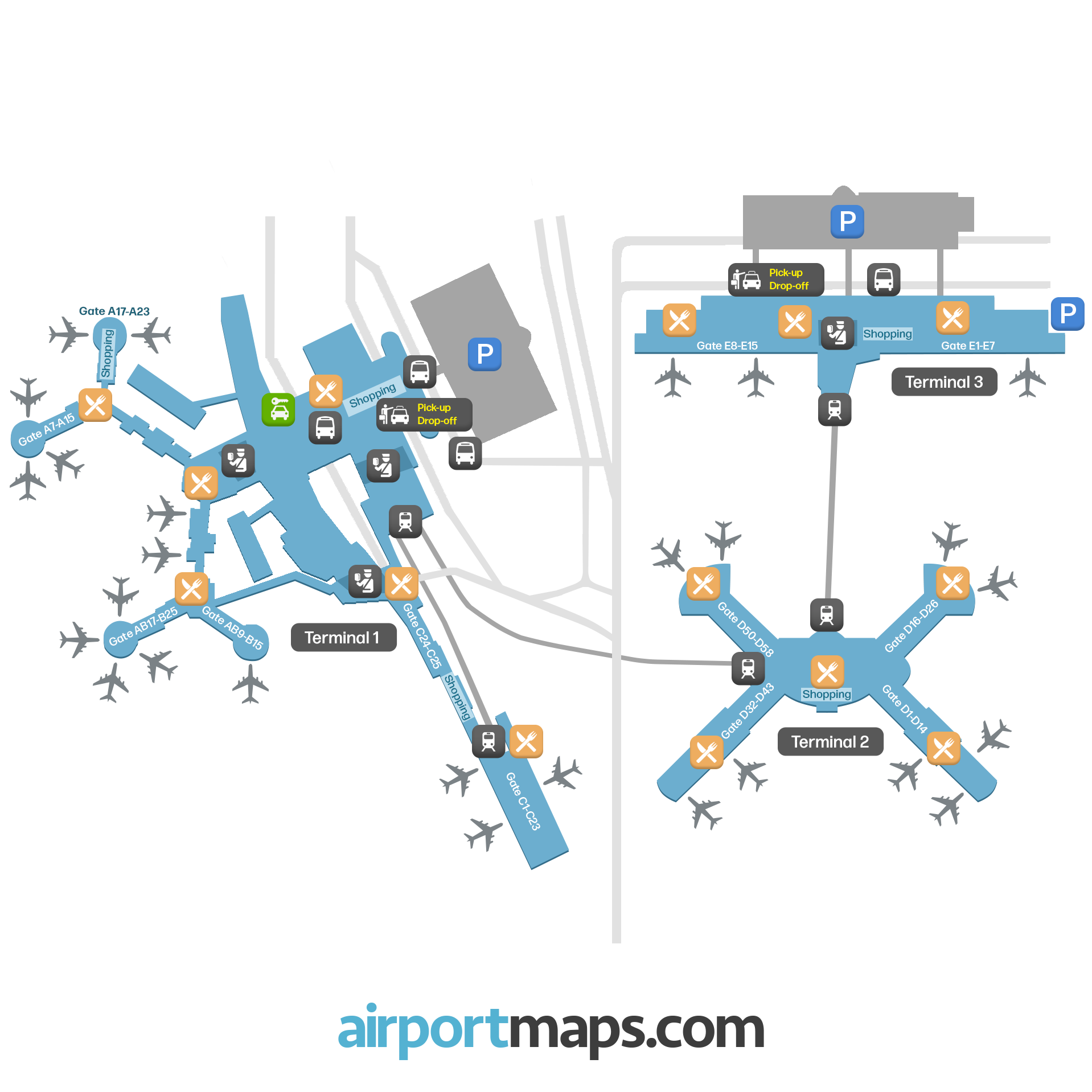 Harry Reid International Airport, United States map