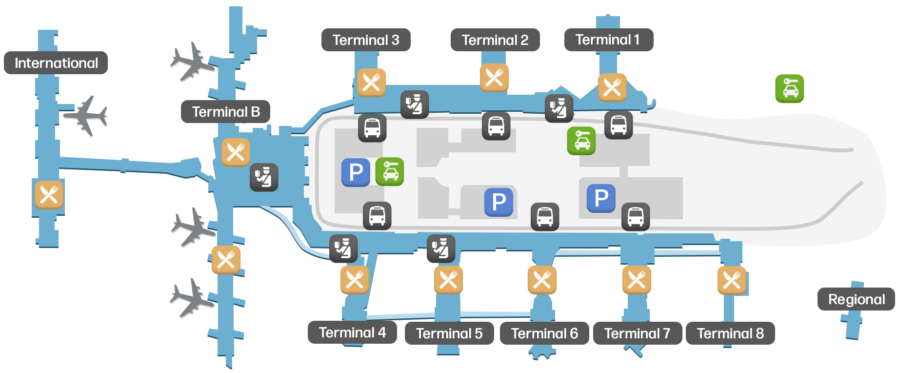 Los Angeles International Airport, United States map
