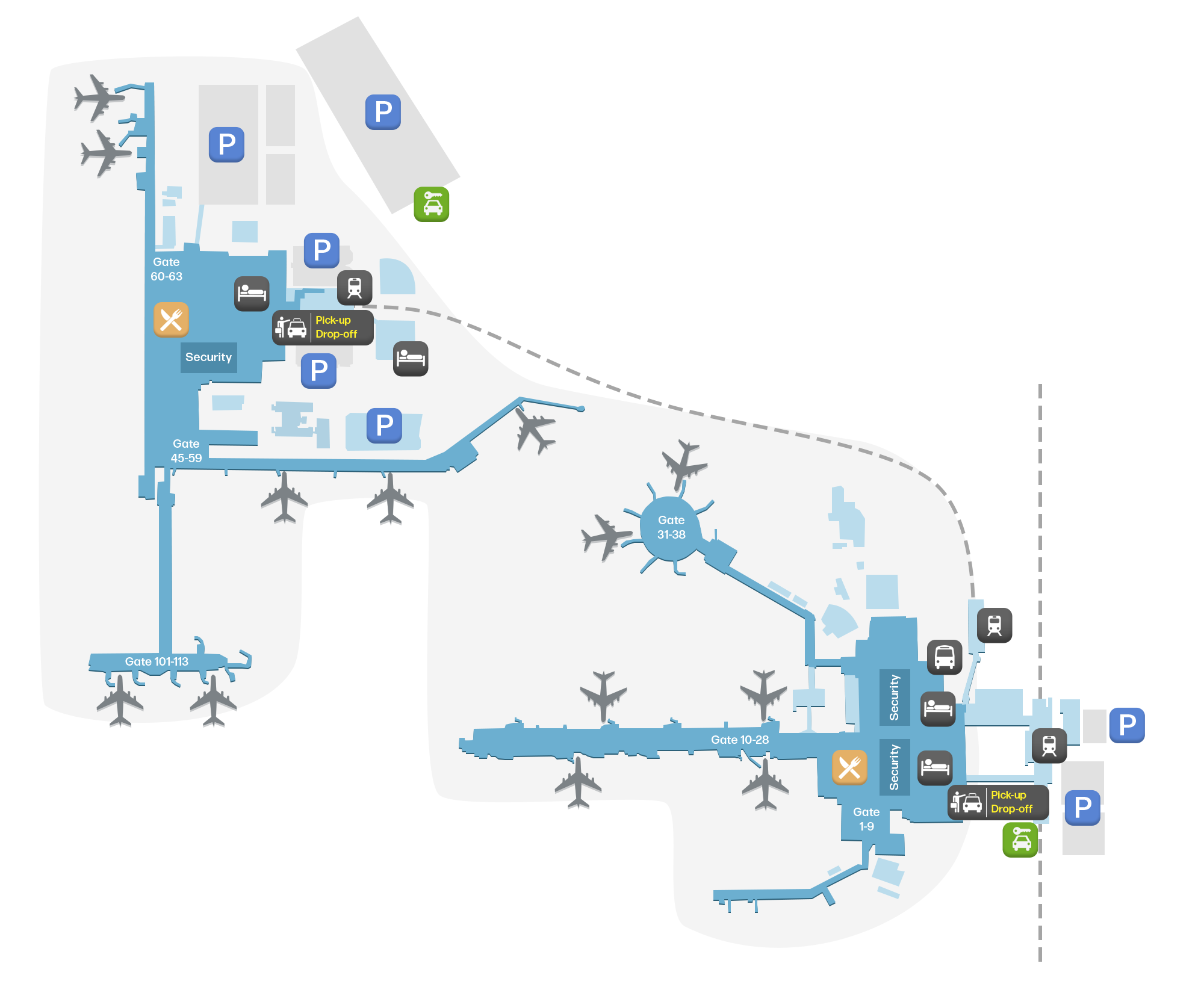 London Gatwick Airport, United Kingdom map