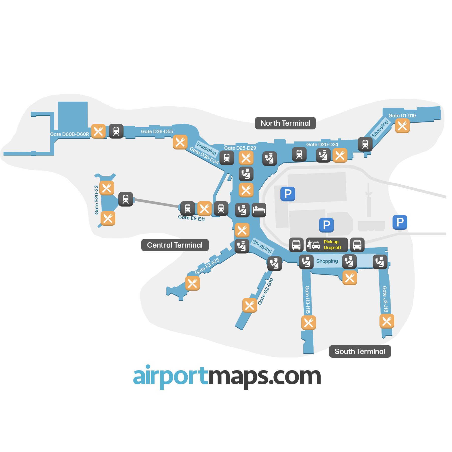 Miami International Airport, United States map