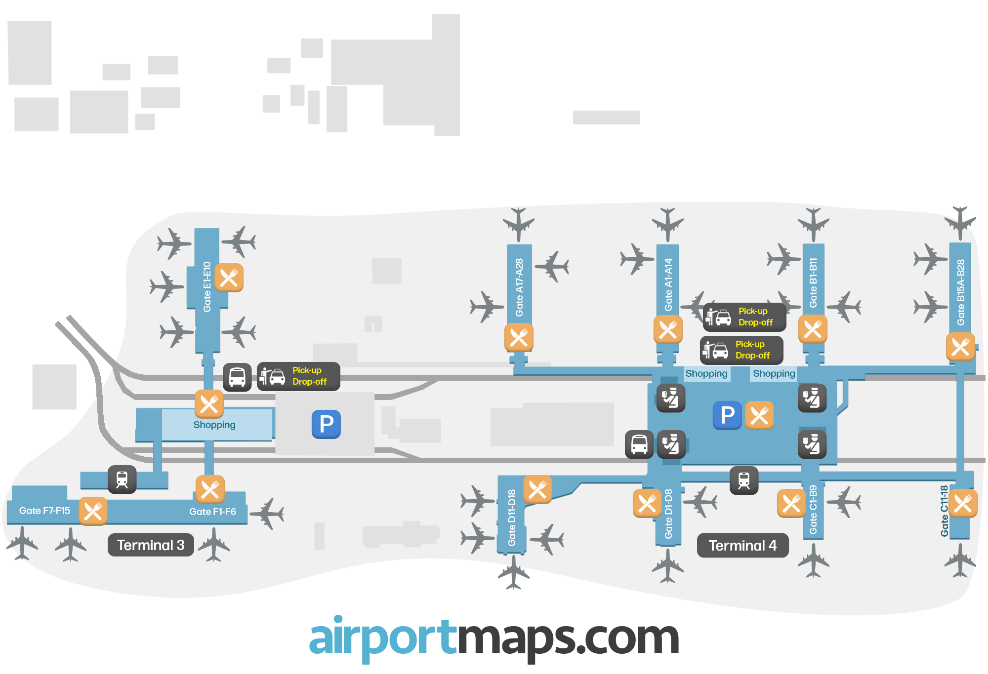 Phoenix Sky Harhor International Airport, United States map