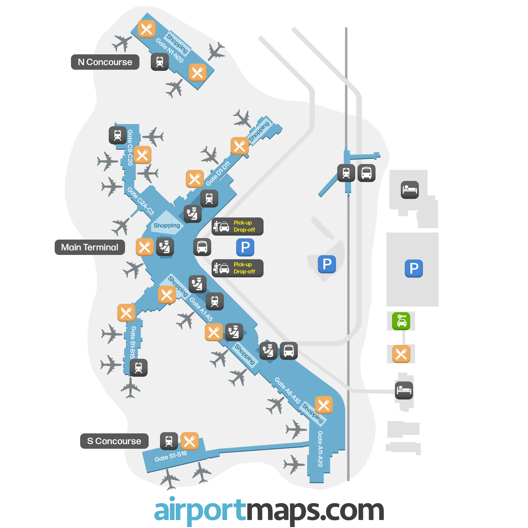 Seattle-Tacoma International Airport, United States map