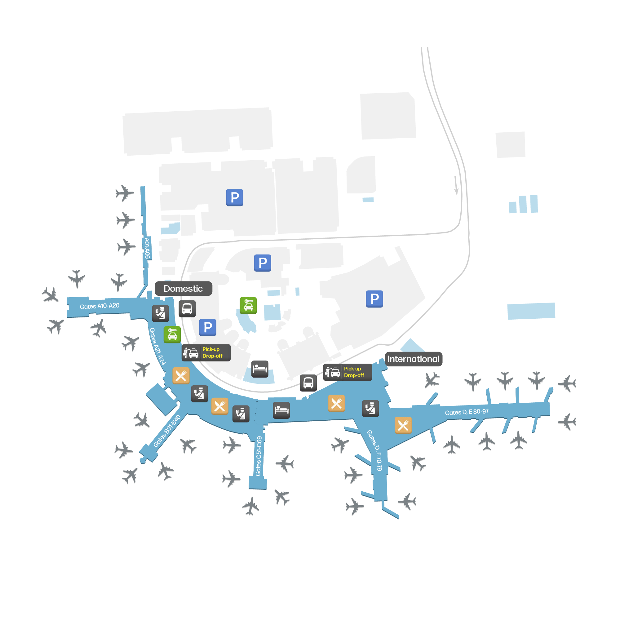 Calgary International, Canada map