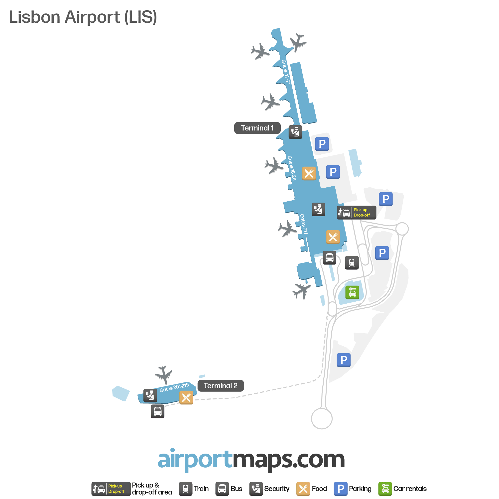 Lisbon Airport LIS Terminal Map Airportmaps