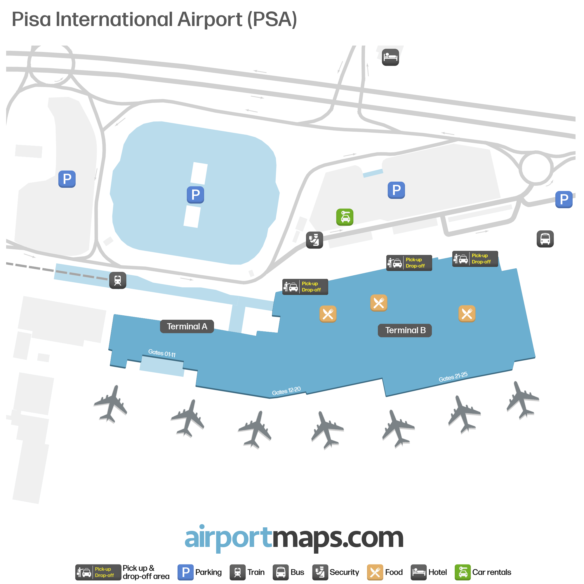 Map Of Pisa International Airport PSA Terminal Map Airportmaps