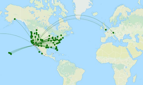 san diego international airport destination map