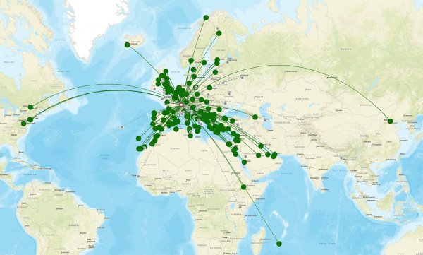Geneva Airport destination map