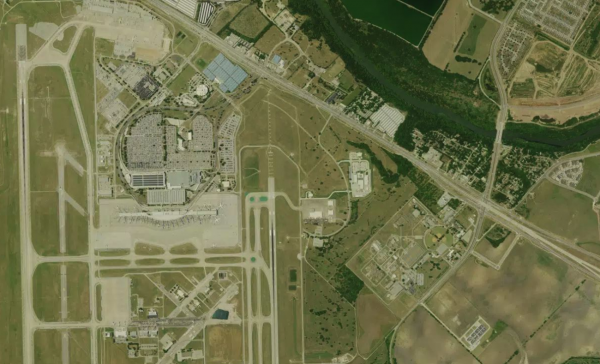 Satellite view of Austin-Bergstrom Airport