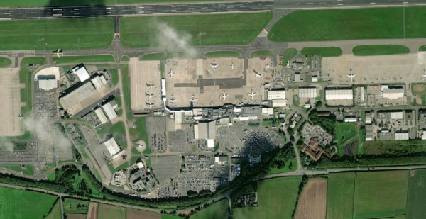 Satellite view of Nottingham Airport