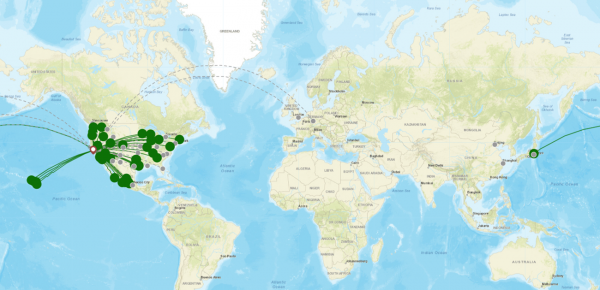 San Jose International Airport destination map