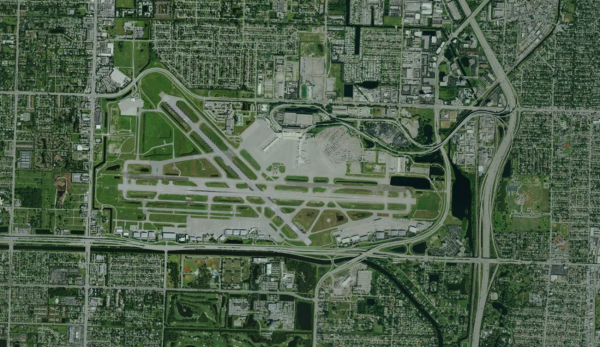 Satellite view of Palm Beach Airport