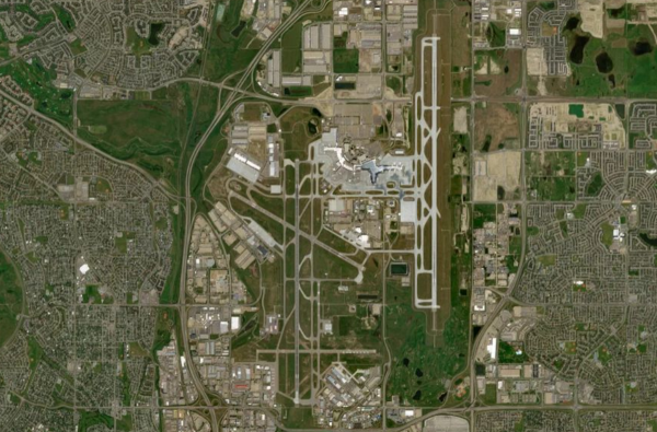 Satellite view of Calgary Airport