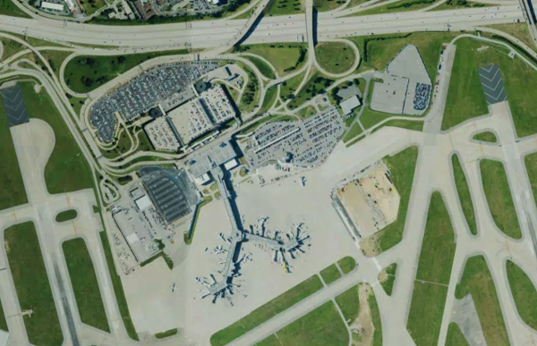 Satellite view of Louisville Airport