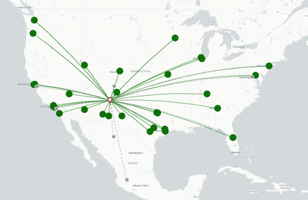 Albuquerque Airport destination map