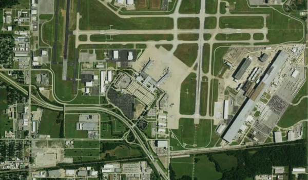 Satellite view of Tulsa Airport